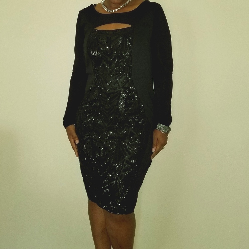 NWT Lane Bryant Black Sequin Dress